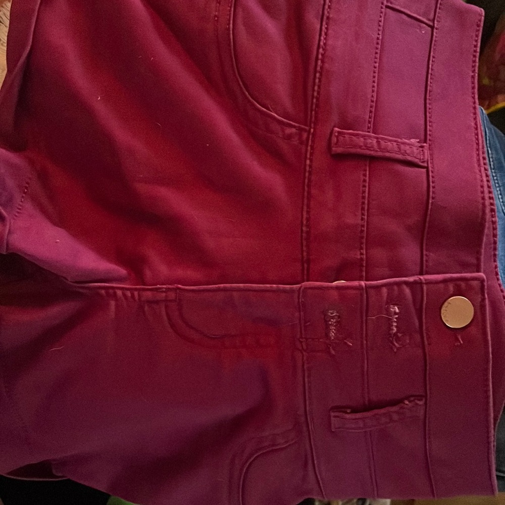 Maroon high waisted